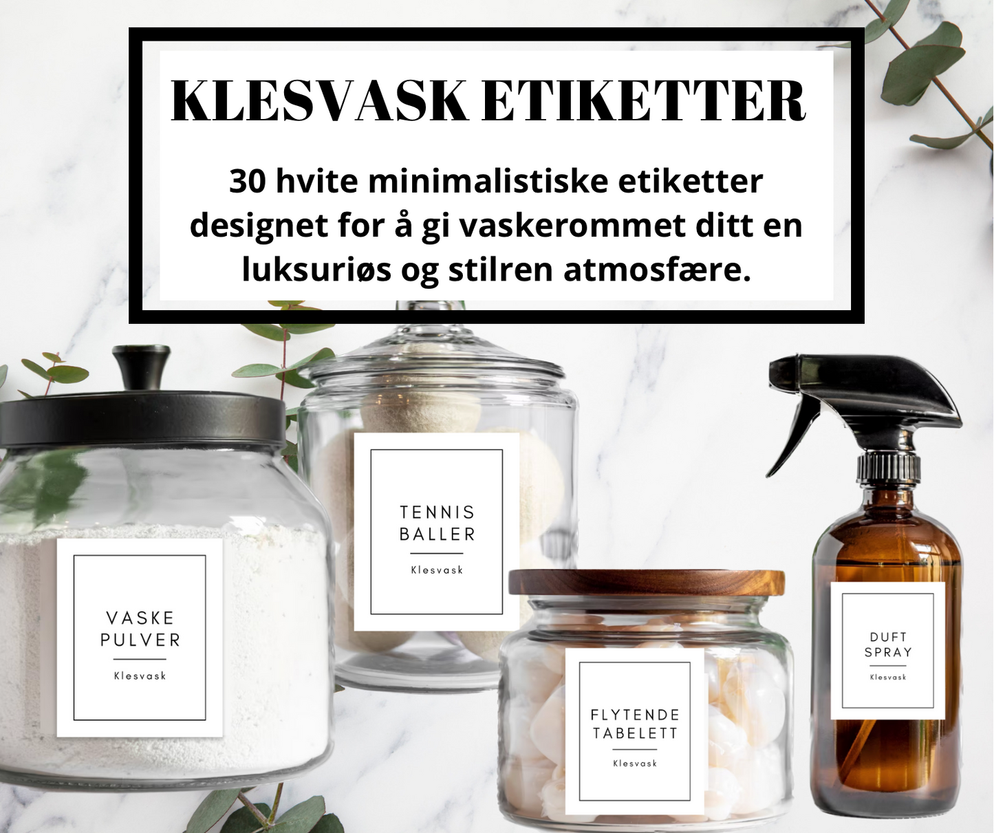 Vaskerom etiketter (digital fil)