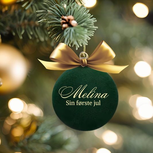 Personlig julekule – Grønn fløyel