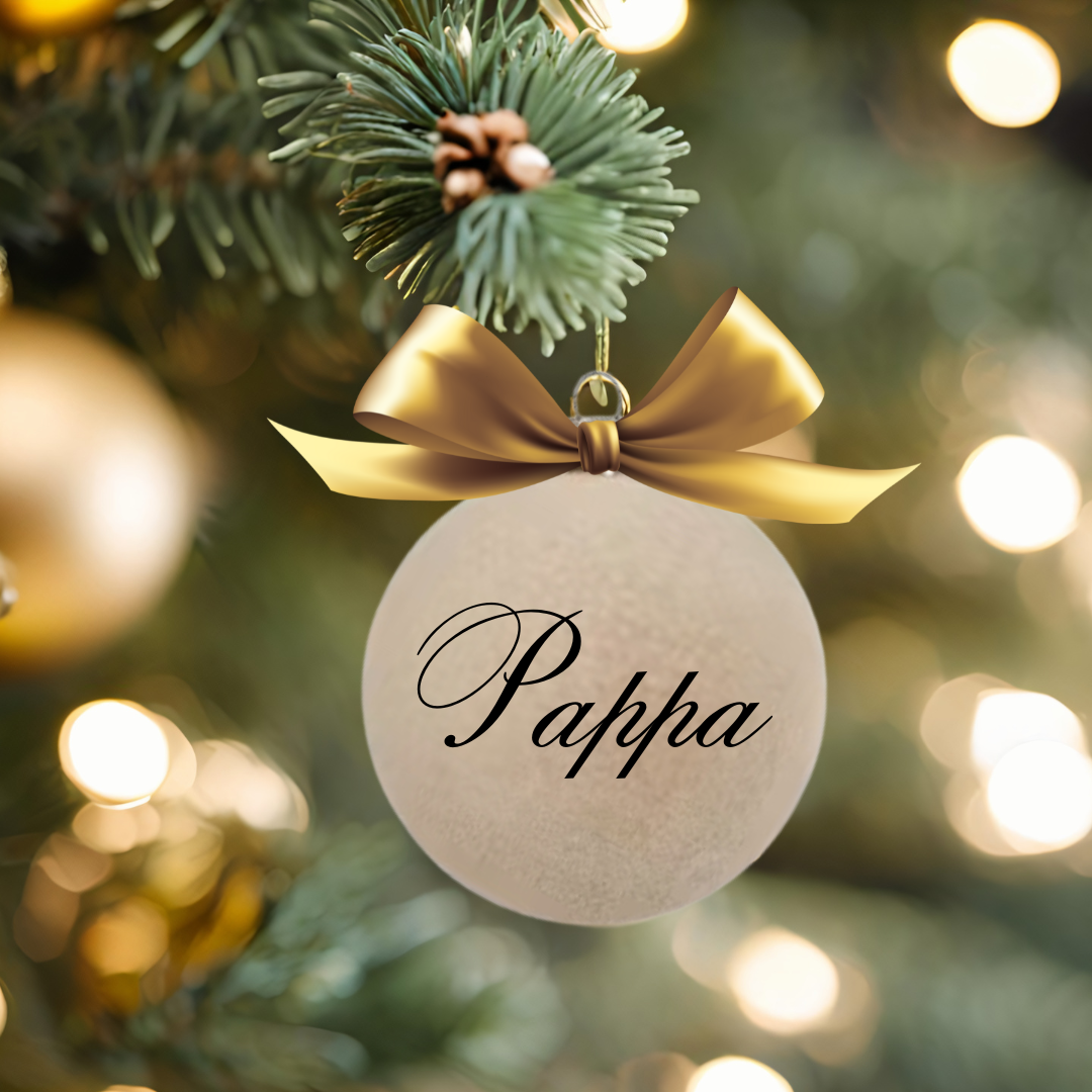 Personlig julekule – Beige fløyel