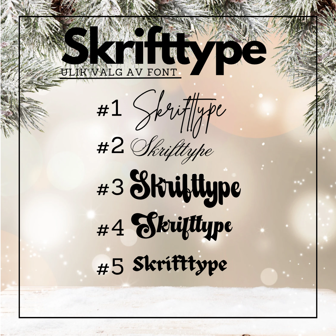 Julestrømpe med navn hvit