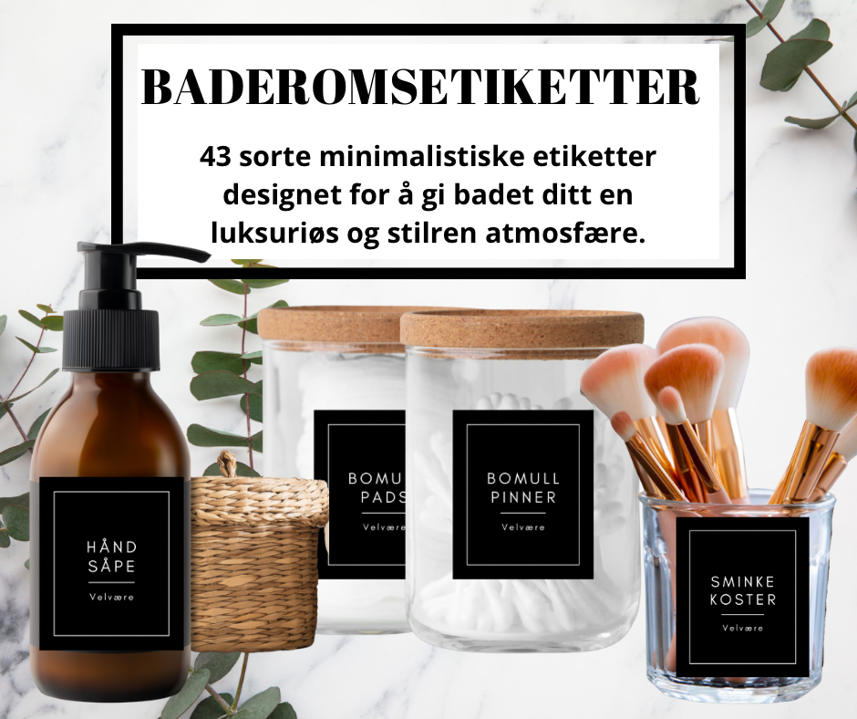 Baderomsetiketter svart (digital fil)