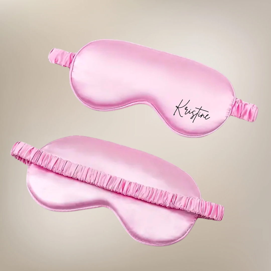 Sovemaske med navn - Rosa
