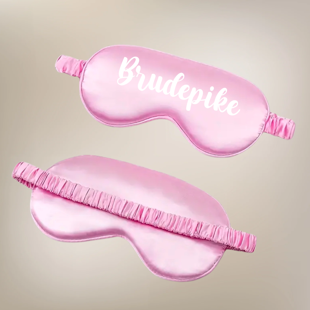 Sovemaske med navn - Rosa