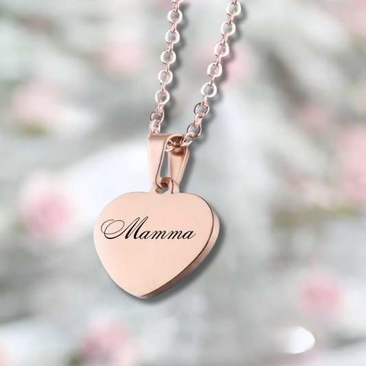 smykke med gravering rosegull