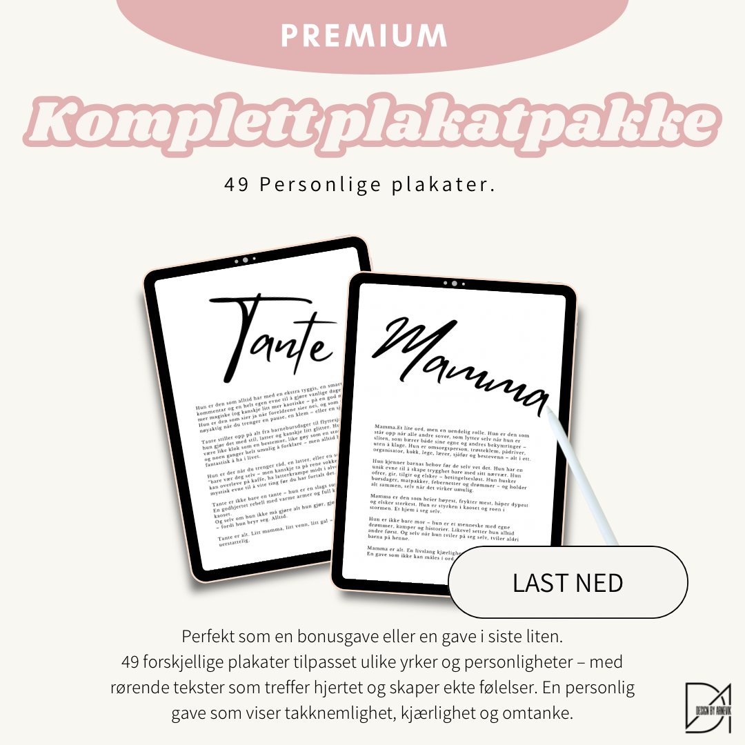 Komplett plakatpakke – personlige plakater