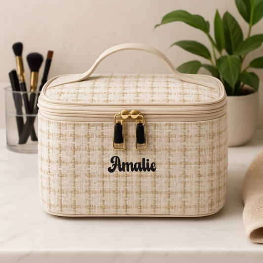 Toalettmappe hvit stor