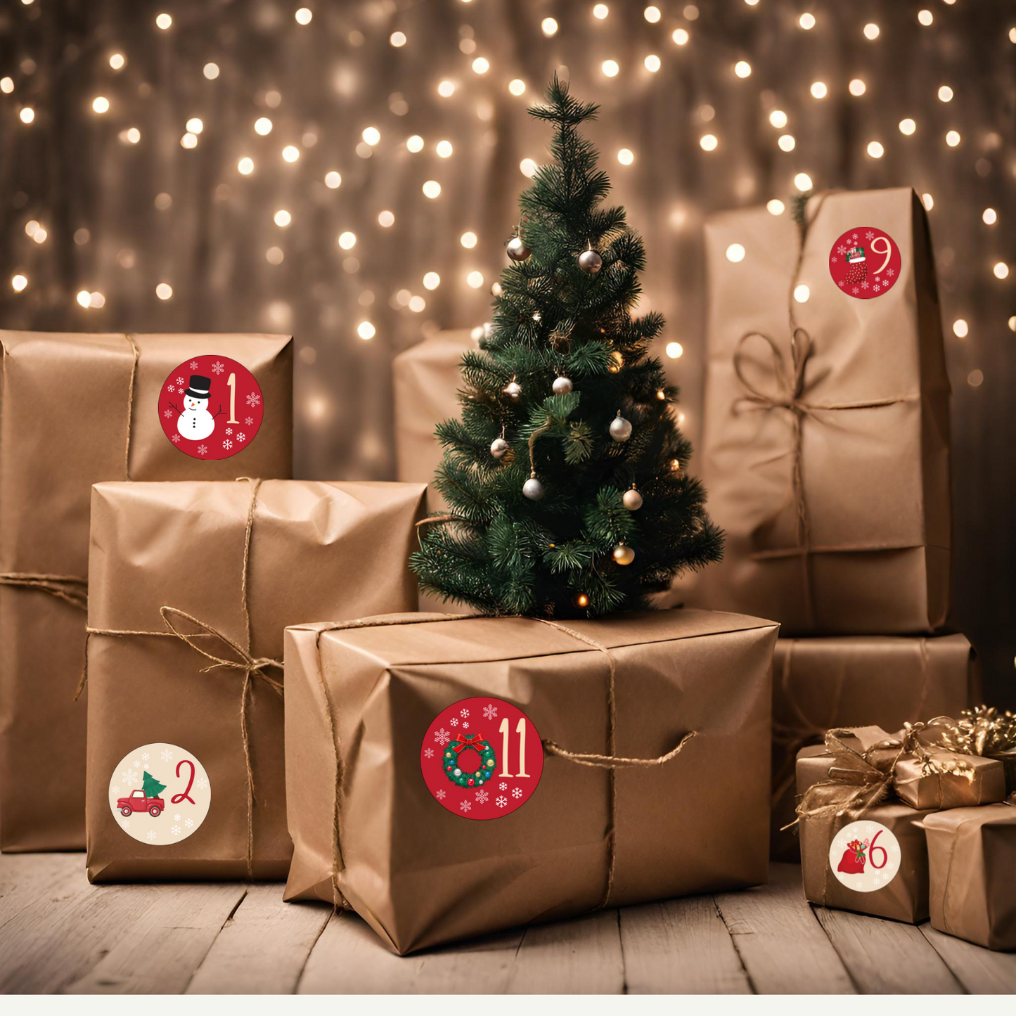 Adventskalender etiketter