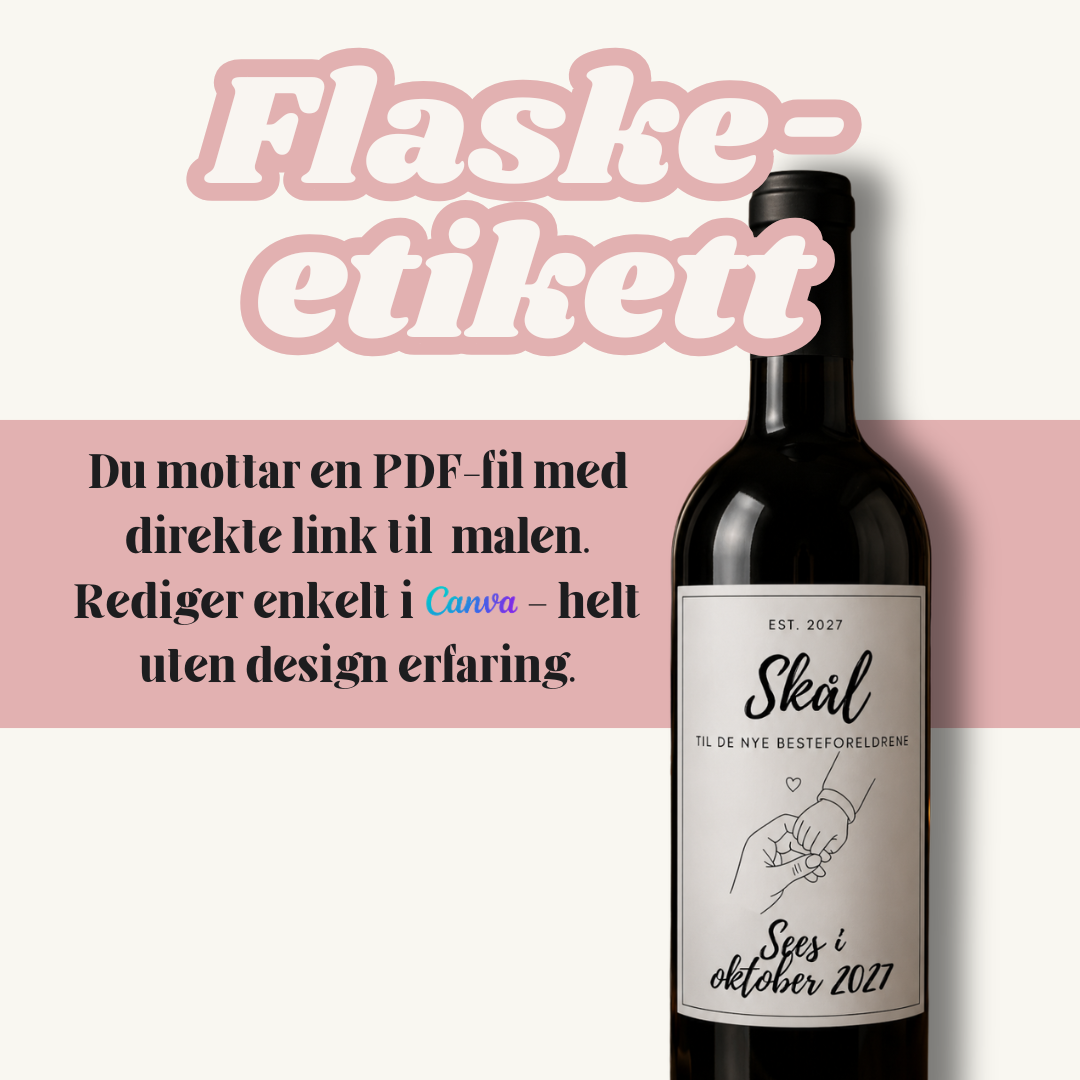 Graviditetannonsering | Personlig vineetikett til graviditet
