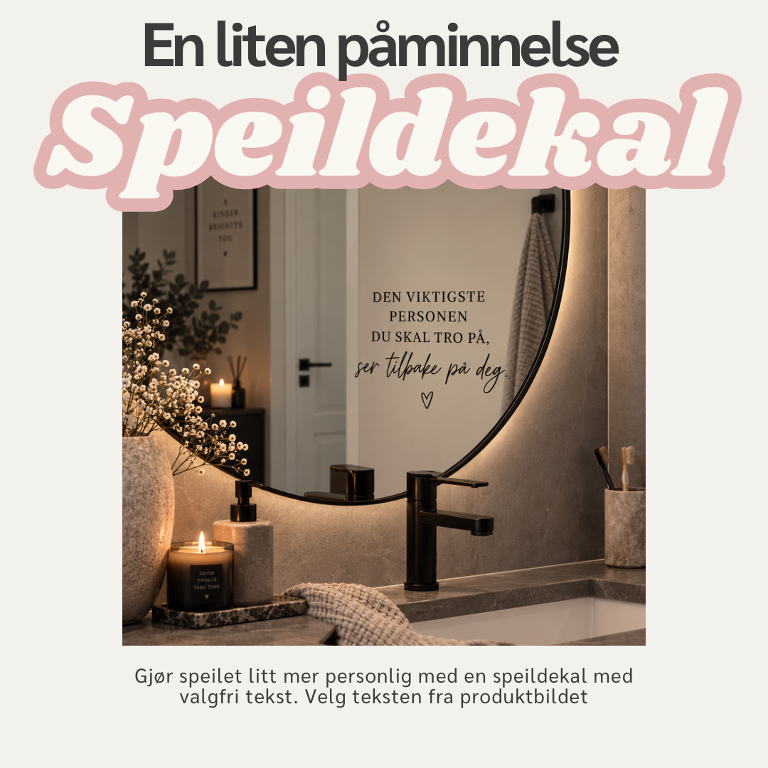 Personlig speildekal – Ord til speilet