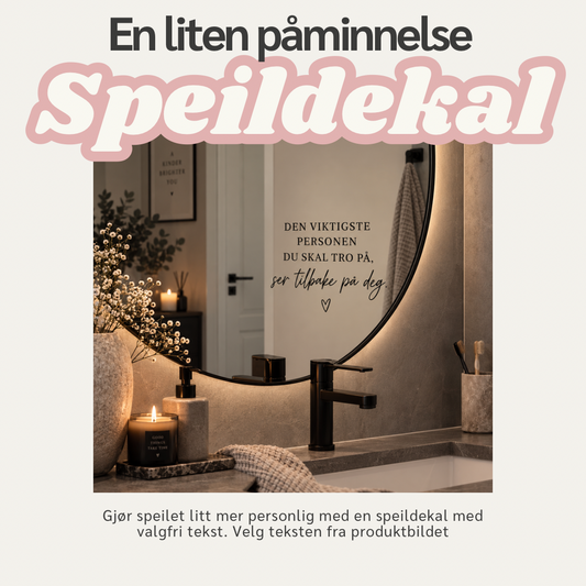 Personlig speildekal – Ord til speilet
