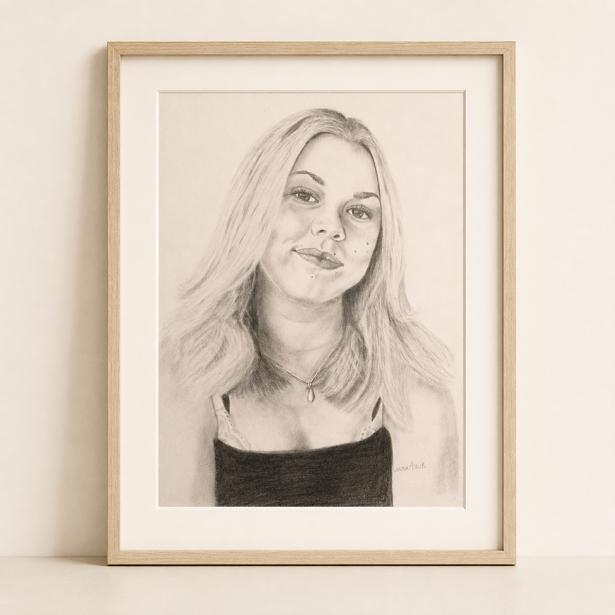 Realistisk portrett – håndtegnet original