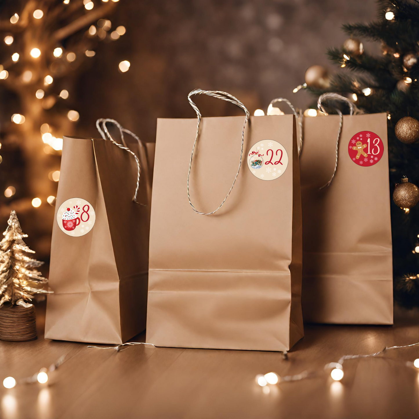 Adventskalender etiketter