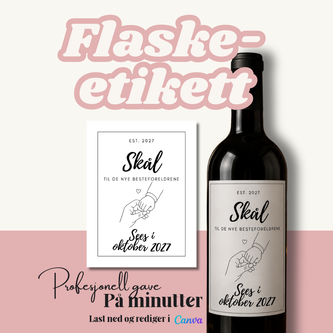 Graviditetannonsering | Personlig vineetikett til graviditet