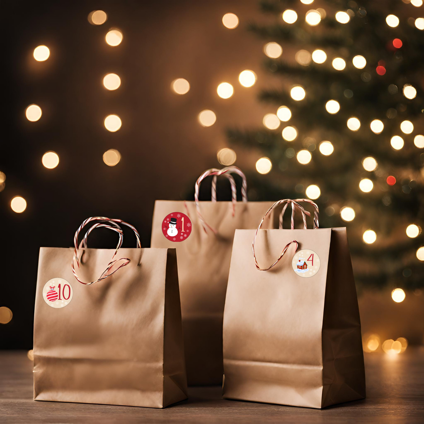 Adventskalender etiketter