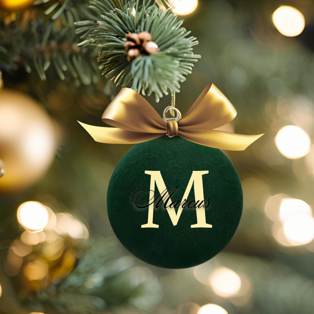 Personlig julekule – Grønn fløyel