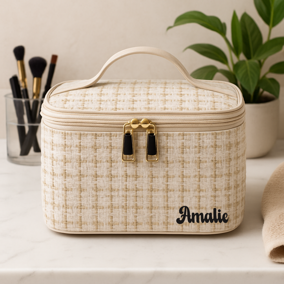 Toalettmappe hvit stor