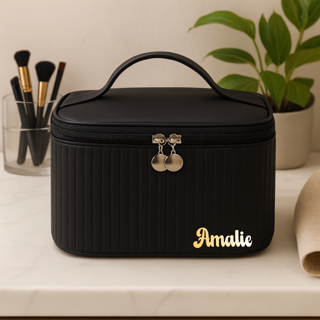 Personlig sminkeveske svart