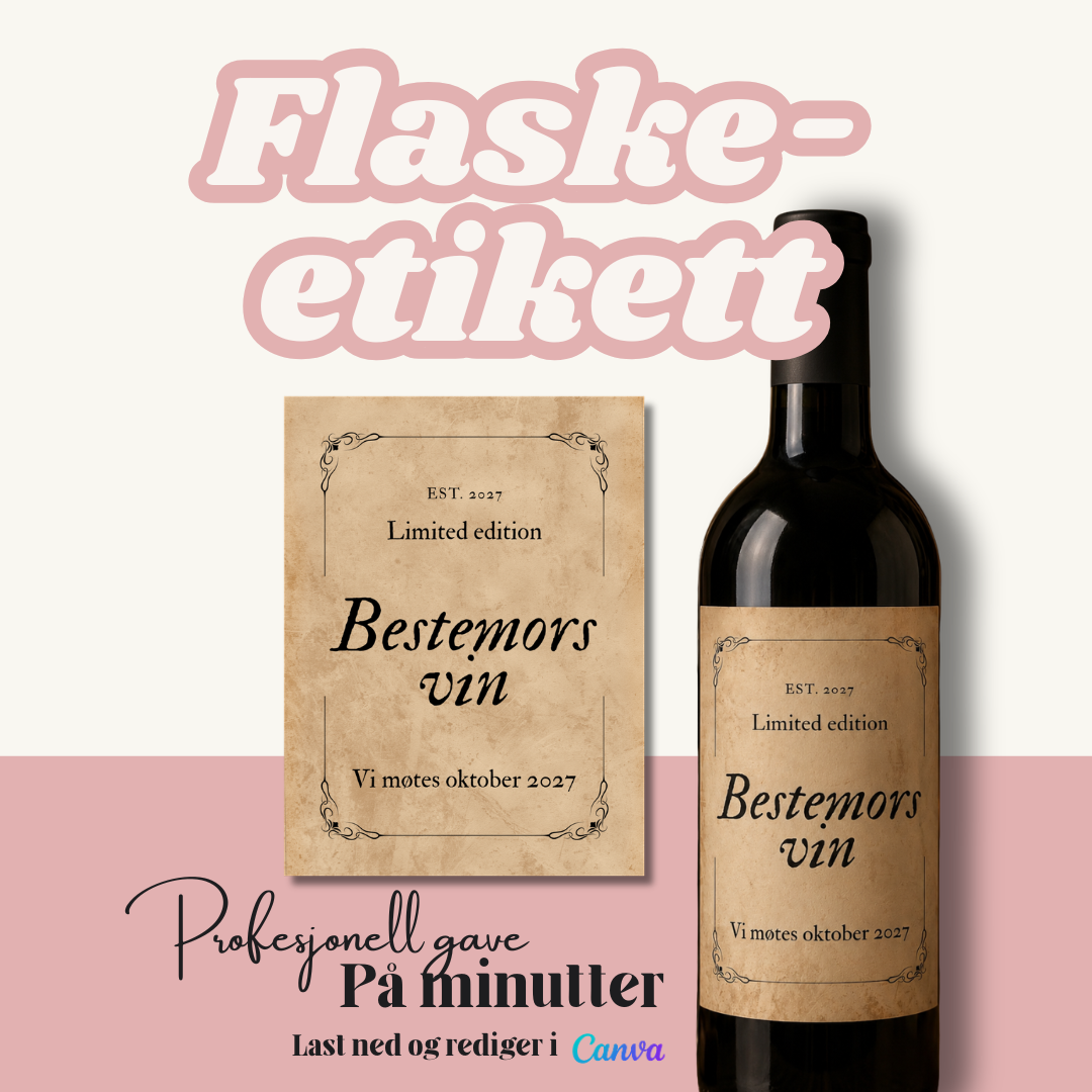 Bestemors vin | Personlig vineetikett til graviditet
