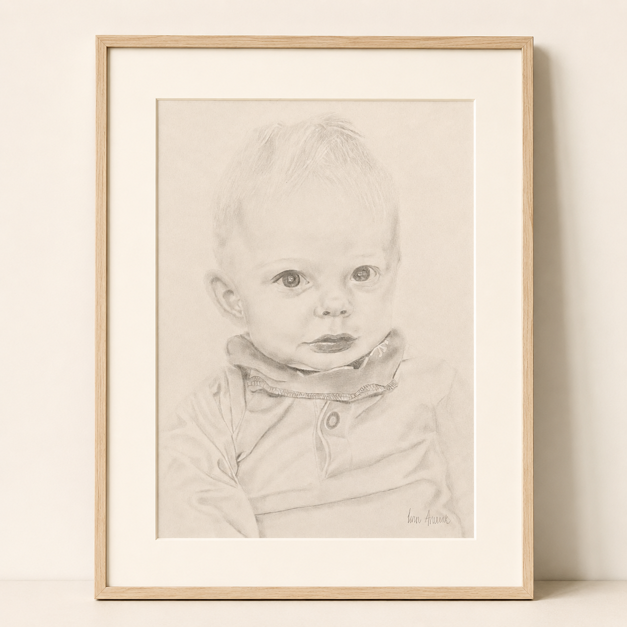 Realistisk portrett – håndtegnet original