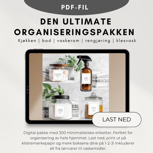 Den Ultimate Organiseringspakken – 300 Estetiske Etiketter (PDF)