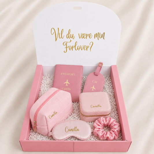 Vil du være min forlover? – premium gaveboks i rosa (personlig tilpasset)