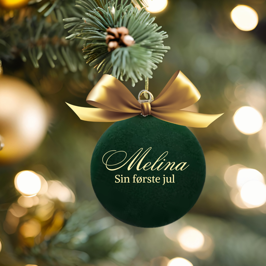Personlig julekule – Grønn fløyel