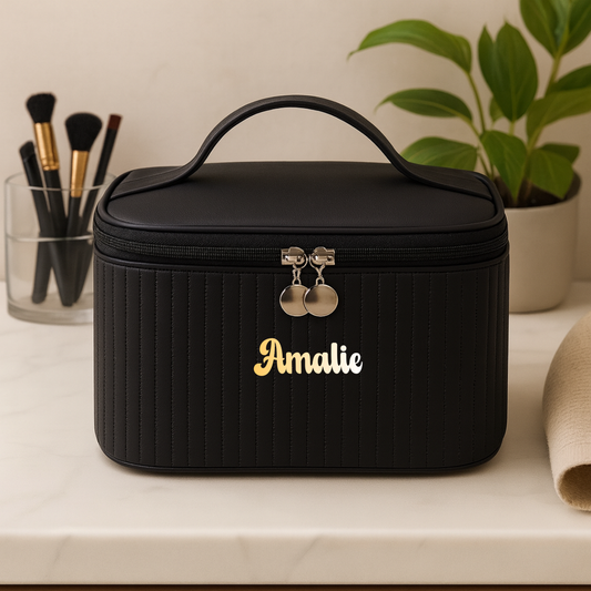 Personlig sminkeveske svart
