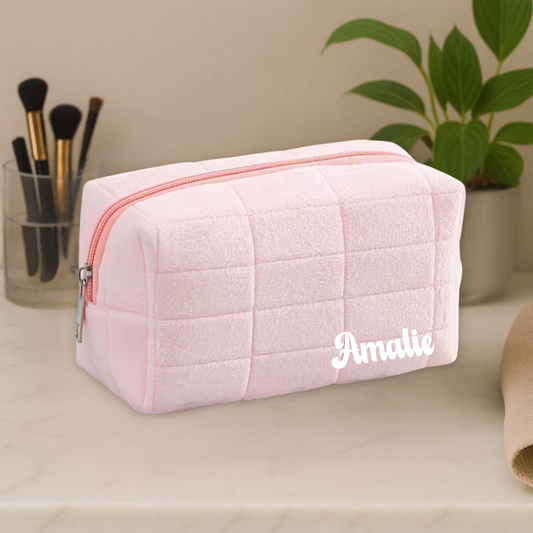 Personlig sminkeveske rosa