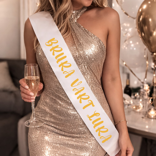 Personlig Skulderbånd til Babyshower, Bursdag og Utdrikningslag