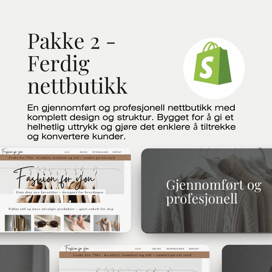 Pakke 2 – Ferdig nettbutikk