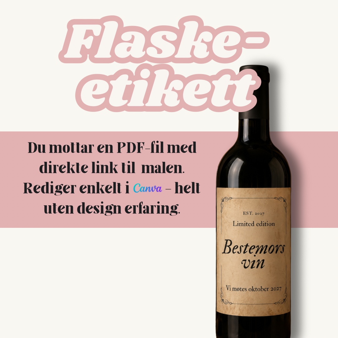 Bestemors vin | Personlig vineetikett til graviditet