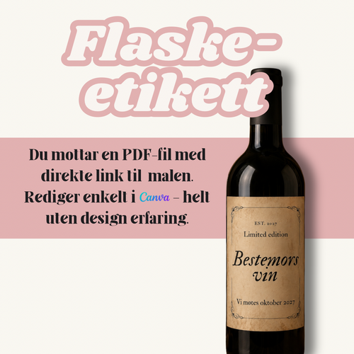 Bestemors vin | Personlig vineetikett til graviditet