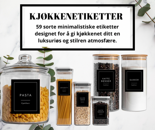 Kjøkkenetiketter sort