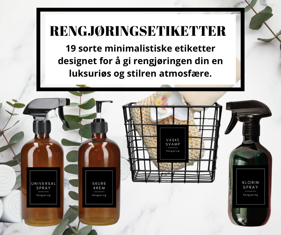 Rengjøringsetiketter sort