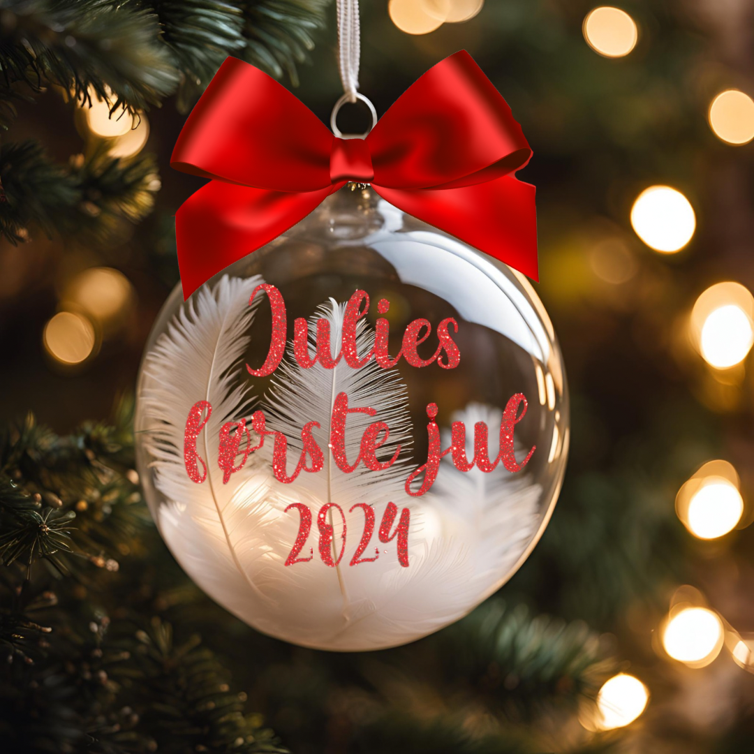 Julekule med navn rød