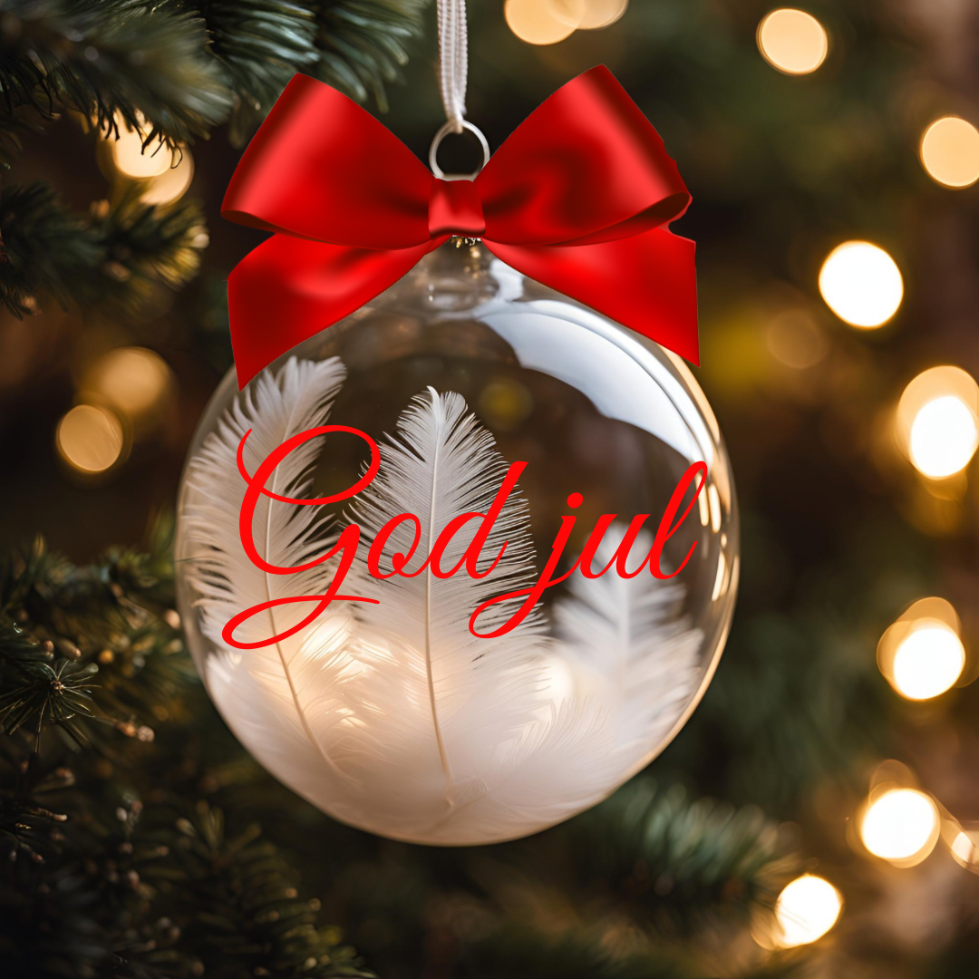 Julekule med navn rød